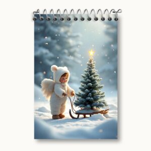 دفتر یادداشت فرشته و درخت کریسمس