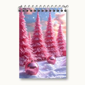 دفتر یادداشت درخت کریسمس صورتی