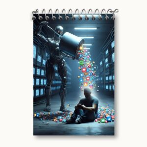 دفتر یادداشت غرق در فضای مجازی