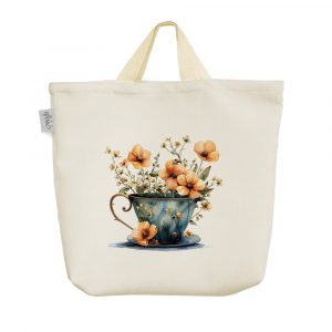 ساک خرید پارچه ای فنجان گل