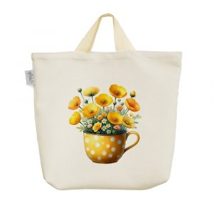 ساک خرید پارچه ای فنجان گل